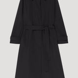 ROHE - Wool-nylon belted wrap coat | black