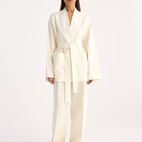 ROHE - Kimono-style belted jacket | off white