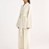 ROHE - Kimono-style belted jacket | off white