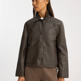 ROHE - Patch pocket leather jacket | earth