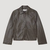 ROHE - Patch pocket leather jacket | earth