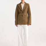 ROHE - Suede cinched blazer | light khaki