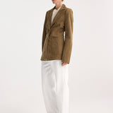 ROHE - Suede cinched blazer | light khaki