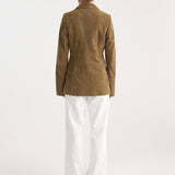 ROHE - Suede cinched blazer | light khaki