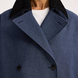 ROHE - Suede collar garden coat | indigo