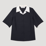 ROHE - Contrast camp collar silk shirt | black