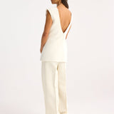 ROHE - Curved open back top | cream