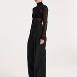 ROHE - Geometrical lace turtleneck top | black