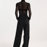 ROHE - Geometrical lace turtleneck top | black