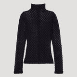 ROHE - Geometrical lace turtleneck top | black