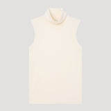 ROHE - Sleeveless light-weight merino wool turtleneck | cream