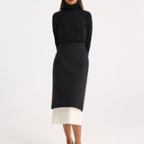 ROHE - Light weight spring merino wool turtleneck | black