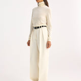 ROHE - Light-weight merino wool turtleneck | cream