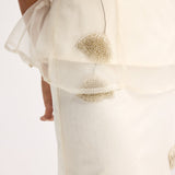 ROHE - Embellished tulip organza top | off white