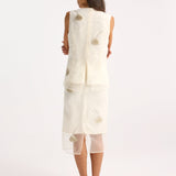 ROHE - Embellished tulip organza top | off white