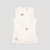 ROHE - Embellished tulip organza top | off white