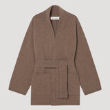 ROHE - Kimono-style knitted cardigan | taupe melange