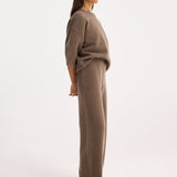 ROHE - Relax-fit knitted trousers | taupe melange