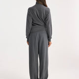 ROHE - 4-sleeved knotted jumper | mid grey melange