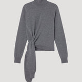 ROHE - 4-sleeved knotted jumper | mid grey melange