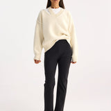 ROHE - Deconstructed cashmere knitted V-neck | off white