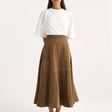 ROHE - Suede a-line skirt | light khaki