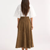 ROHE - Suede a-line skirt | light khaki