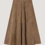 ROHE - Suede a-line skirt | light khaki