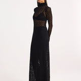 ROHE - Geometrical lace turtleneck dress | black