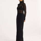 ROHE - Geometrical lace turtleneck dress | black