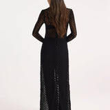 ROHE - Geometrical lace turtleneck dress | black