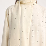 ROHE - Dotted silk foulard dress | cream / black dot