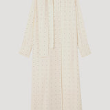 ROHE - Dotted silk foulard dress | cream / black dot