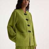 ROHE - Mandarin jacket | garden green