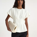 ROHE - Sculptural waisted top | off white