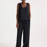 ROHE - Scoop-neck silk top | black