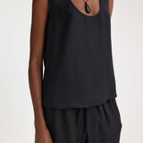 ROHE - Scoop-neck silk top | black