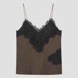 ROHE - Lace silk camisole | earth