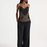 ROHE - Lace silk camisole | earth