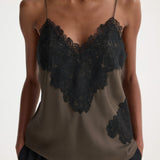 ROHE - Lace silk camisole | earth