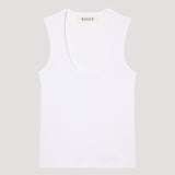 ROHE - Dense rib scoop neck top | optic white