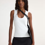 ROHE - Dense rib scoop neck top | optic white