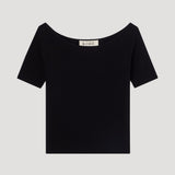 ROHE - Boat neck knitted top | black