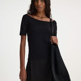 ROHE - Boat neck knitted top | black