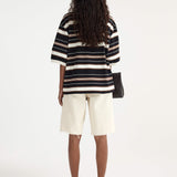 ROHE - Striped oversized polo | block stripe