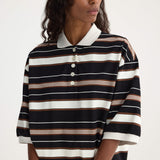 ROHE - Striped oversized polo | block stripe