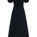 GABRIELA HEARST - Niahm Midi Dress in Black Wool Silk Cady