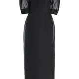 GABRIELA HEARST - Coretta Sheer Maxi Dress with Slip in Black Silk Organza