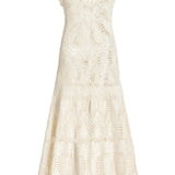 GABRIELA HEARST - Waldman Crochet Maxi Dress in Ivory Wool Cashmere