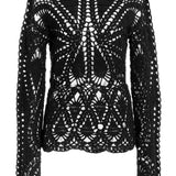 GABRIELA HEARST - Capps Crochet Top in Black Wool Cashmere